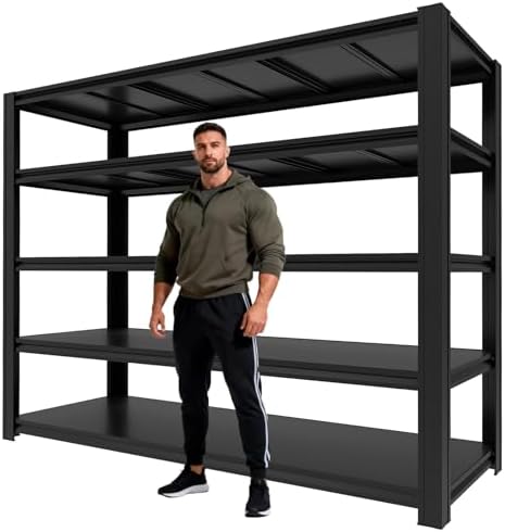 5,000 lbs Heavy-Duty Storage Shelves, 5-Tier Garage Shelving, Adjustable Shelving Units, Industrial Shelving, for Garage Storage, Garage Storage Shelves (84H*55.03W*24D) by KLRFUA