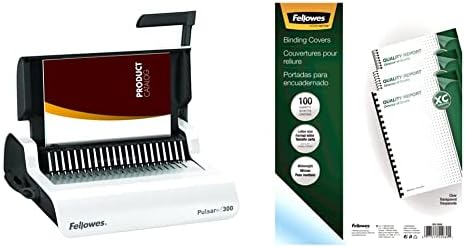Fellowes 5006801-99 Binding Machine Pulsar+ Comb Binding (5006801) & 52089 Binding Presentation Covers, 8mil, Letter, 100 Pack, Clear by Unknown