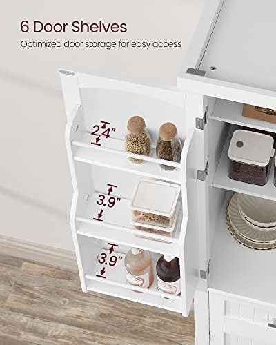 VASAGLE Pantry Cabinet, Freestanding Tall Cupboard with a Drawer - Image 5