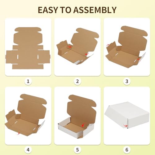 WIFTREY 100 Pcs Shipping Boxes 5.91X3.94X1.57, White Corrugated Cardboard Box for Shipping Small Business, Gift Packing, Mailing - Image 5