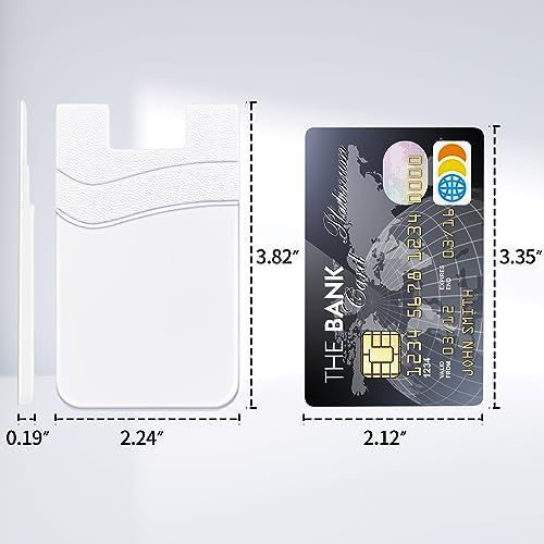 Senose Phone Wallet Stick On, Silicone White Credit Card Holder, 3 Pack - Image 5