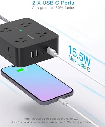 HANYCONY Extension Cord 25 Ft, Power Strip Surge Protector, Long Cord - Image 5