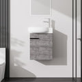 Yishang 16 Inch Grey Wall Mounted Floating Bathroom Vanity with Sink Combo by Yishang