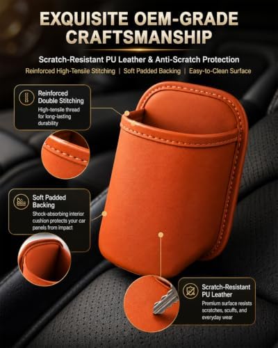 Leather Car Door Cup Holder Clip on Extra Large Drink Organizer 2 Pack - Image 5