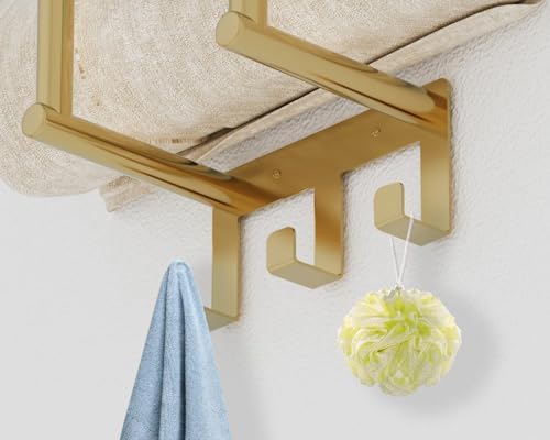 Gold Towel Rack with Shelf, Bethom Bath Towel Storage for Bathroom - Image 3