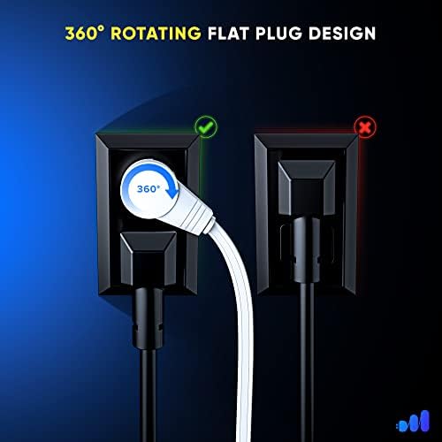 Maximm 10 Ft UL 360° Rotating Flat Wire Extension Cord, 1-Outlet, 16/3 AWG - Image 4
