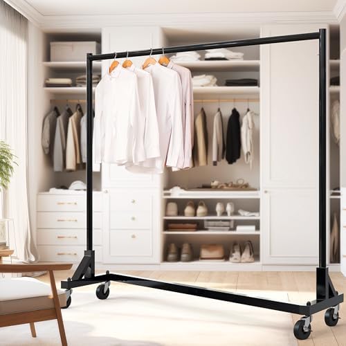 Simple Houseware Industrial Grade Z-Base Garment Rack, 63" W/500Lb, Black - Image 2