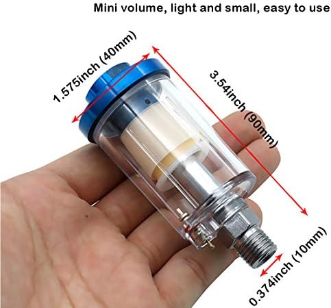 beduan Water Oil Separator Filter, 1/4" NPT Male and Female Thread Spray Gun Filters Air Line Compressor Fitting （Pack of 2） - Image 5