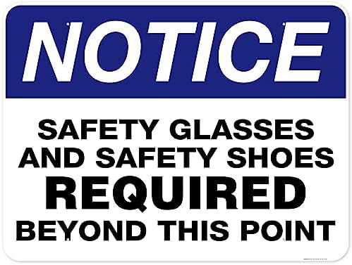 Safety Glasses and Safety Shoes Required Beyond This Point Sign, 36x48 by MySignCenter