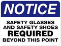 Safety Glasses and Safety Shoes Required Beyond This Point Sign, 36x48 by MySignCenter