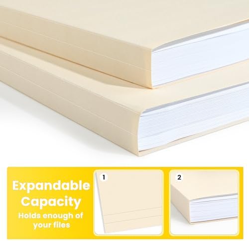 SUNEE File Folders, 120 Pack Manilla Folders 8.5 x 11, 1/3 Cut Tab for Easy Labeling and Organization, Durable Standard Paper for Home, Office, School Filing - Image 4