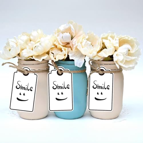 Anwyll Gift Tags with String - 100Pcs Black Gift Bag Tags Personalized White Blank Hanging Paper Label Tag for Baby Shower Birthday Party Wedding Christmas Favor Present - Image 6