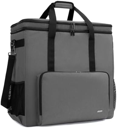 CURMIO Double-Layer PC Carrying Case, Computer Travel Bag for Tower, Gray by CURMIO
