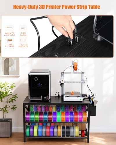 AHOWPD 3D Printer Stand with Filament Storage, Heavy Duty 3D Printer Table - Image 2