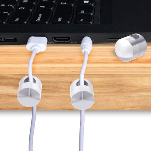SmallCat 5 Sets Charger Holders for Cords, Silver Adjustable Cable Anchor Holders, Adhesive Metal Cord Clips, Cable Management Wire Organizers for Desk, Office, Nightstand - Image 6