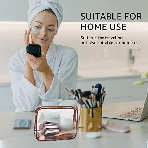 6Pcs Crystal Clear PVC Travel Toiletry Bag Kit for Women Men, Cosmetic Bags - Image 3