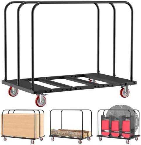 Folding Table Cart, Industrial Table Dolly with 5" PU Swivel Casters, Heavy-Duty Dolly w/ 1800 LBS for Party Events Hotel Factory Warehouse (45.6" L x 29.1" W x 39.3" H) - Image 7