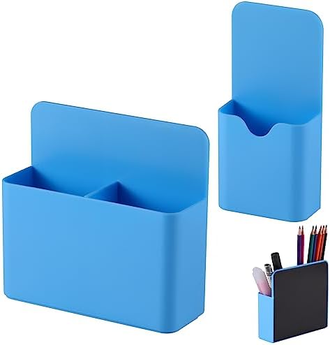 KITANIS Magnetic Pen Holder,2 Pack Magnetic Dry Erase Marker Holder with Generous Compartments,Strong Magnet Storage Marker Pen Pencil Organizer for Refrigerator,Whiteboard,Locker Accessories by KITANIS