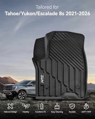3W Floor Mats & Cargo Liner for Chevy Tahoe/GMC Yukon 2021-2026 (8 Seats) - Image 2