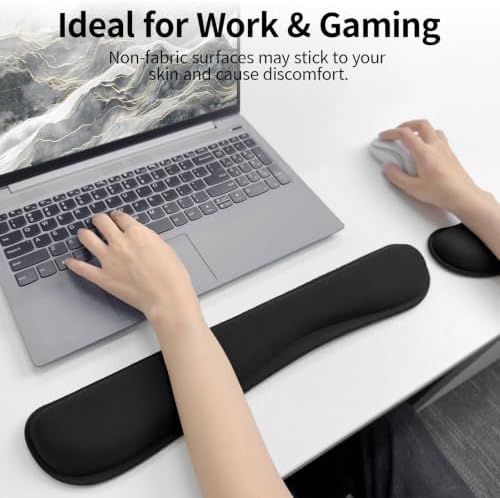 Bloss 2 Black Wrist Rest for Mouse & Keyboard, Ergonomic Wrist Support - Image 2