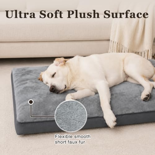 NUPIDA Waterproof Dog Bed for XXL Crate with Washable Cover, 47x29, Grey - Image 2
