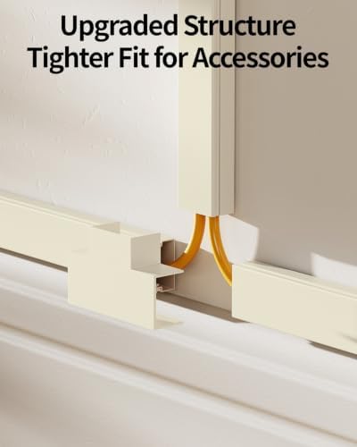 Yecaye 70.8in Cord Hider for 2-3 Wires on Wall, W0.94in H0.55in, Beige - Image 5