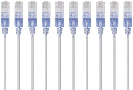 Monoprice Cat6A Ethernet Patch Cable - 10-Pack, Snagless RJ45, 550Mhz, 10G, UTP, Pure Bare Copper Wire, 30AWG, 20 Feet, Black - SlimRun Series - Image 5