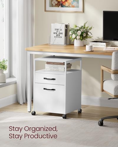 VASAGLE 2 Drawer File Cabinet, Rolling Printer Stand - Image 5