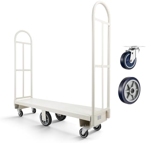 VEVOR 2000LBS Heavy-Duty U-Boat Cart, Platform Truck Dolly with 6 Wheels & Dual Detachable Handles, Heavy Duty Steel Utility Cart for Warehouse/Manufacturing Plant/Logistics Center/Job Site by VEVOR