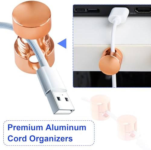 SmallCat 3 Sets Charger Holders for Cords, Rose Gold Cord Holders - Image 5
