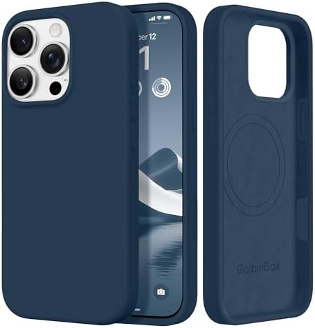 GolbinBox Magnetic for iPhone 16 Pro Max Case, Silicone Cover, Dark Blue by GolbinBox