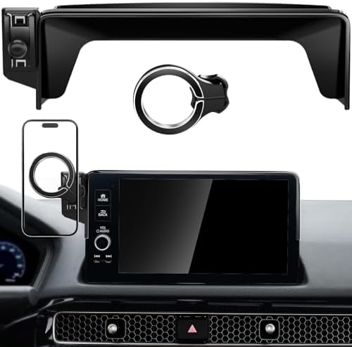 pop-tech Magnetic Phone Holder for Honda Civic 11th Gen 2022 2023 2024 2025 2026, 360° Car Screen Phone Mount Made for Civic Hatchback Sedan Touchscreen, Compatible with Magsafe iPhone Accessories by pop-tech