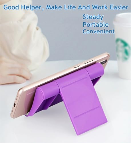 Portable Adjustable Cell Phone Stand, 2 Pack, Universal Fit for Desktop, Tablet, Compatible with Most Phones & Devices (Purple+Blue) - Image 6