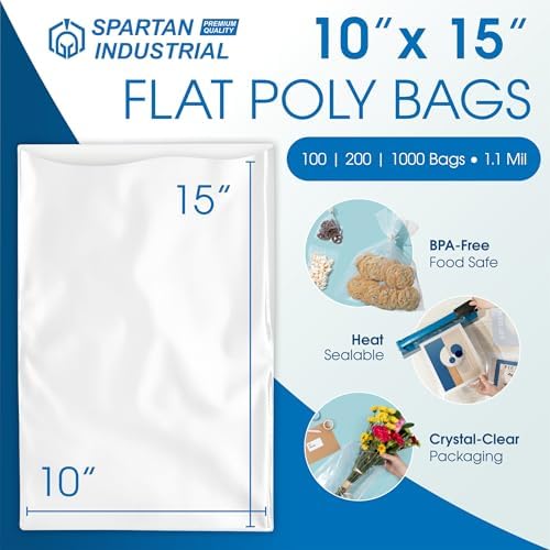 10" X 15" Open-End Flat Clear Poly Bags (100 Count) - 1.1 Mil - Image 2