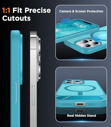 Temdan Magnetic Compatible with iPhone 13 Pro Max Case, [Built-in Invisible Kickstand][Compatible with MagSafe] [Military Grade Shockproof] Slim Translucent Matte Phone Case for iPhone 13 Pro Max 6.7" - Image 6