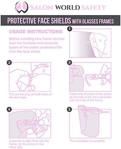 Salon World Safety Face Shields with Pink Glasses Frames (Pack of 4) - Image 6