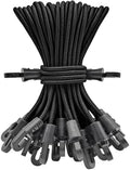 ABINLIN Small Bungee Cords with Hooks Heavy Duty 6 Inch 25 Pcs Black by ABINLIN