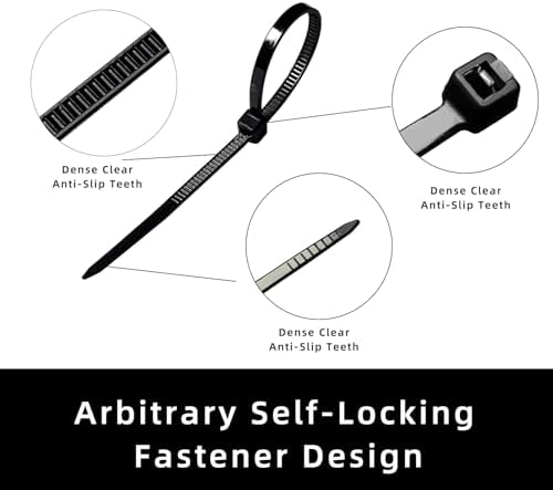 Zip Ties 12 inch, 1000 Pack Black Zip Ties, Self-Locking Nylon Cable Ties with 50 lb Tensile Strength,Wire Ties for indoor and outdoor use. - Image 3