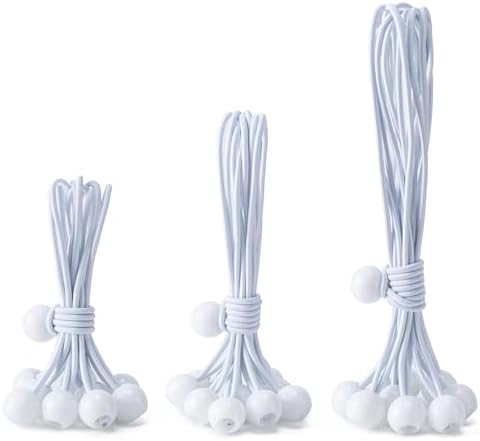 30 Pack Ball Bungee Cord, Heavy Duty Bungie Cord Balls (6" 9" 11",White) by Unknown