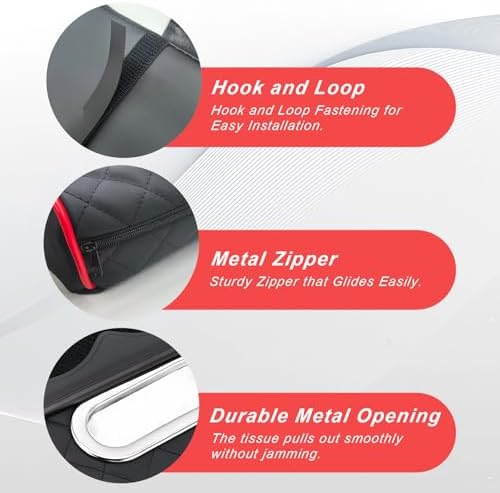 Car Armrest Cover, 5-in-1 Center Console Cover with Cup Holder, Black/Red - Image 5