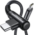 AINOPE USB C Cable 60W 2-Pack 6.6ft Nylon Braided USB C to USB C Cable Type C Charger Fast Charging Right Angle USBC Cable Charger Cord for iPhone 16 Pro Max 15 Plus Samsung S24 S23 iPad Pro Black by AINOPE10yearsforphoneaccessories