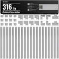 EVEO Cord Hider - 300” Cord Cover Wall Cable Hider, Cable Concealer, Wire Hiders for TV on Wall. Cable Management, Cord Hider Cable Raceway Wire Covers for Cords (Grey, Medium) by EVEO
