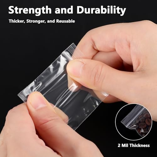 500 PCS 2" x 2" Small Plastic Bags 2 Mil Mini Clear Plastic Poly Bag - Image 6
