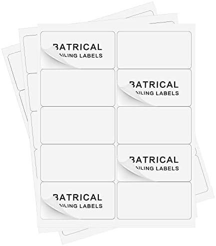 2"×4" Shipping Labels 300 Labels Sticker Paper for Laser/Ink Jet Printer mailing Labels 8.5"×11" White 10 per Sheet by Batrical