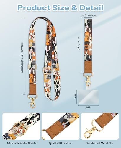 Yonlevres Phone Lanyard Crossbody Strap Wrist Neck Adjustable Women Dog - Image 6