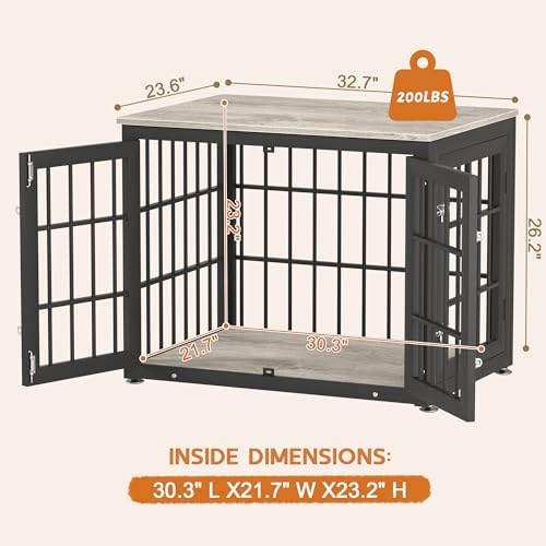 rehomerance 32" Heavy Duty Dog Crate Furniture for Small and Medium Dogs - Image 6