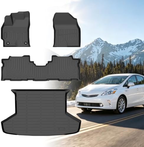 Floor Mats for Toyota Prius V 2012-2018, TPE All Weather Prius V Floor Mats by Vehiwell