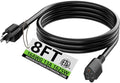 HUANCHAIN Black Extension Cord 8 FT, 16 Gauge, Indoor Electric Cable by huanchain