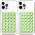 Anteel 2 Pack Silicone Suction Phone Case Mount, Non Slip Sticky Grip for Cellphone, Silicon Adhesive Suction Cup Mount, Strong Grip Holder for Selfies and Videos (Light Green) by Galundge