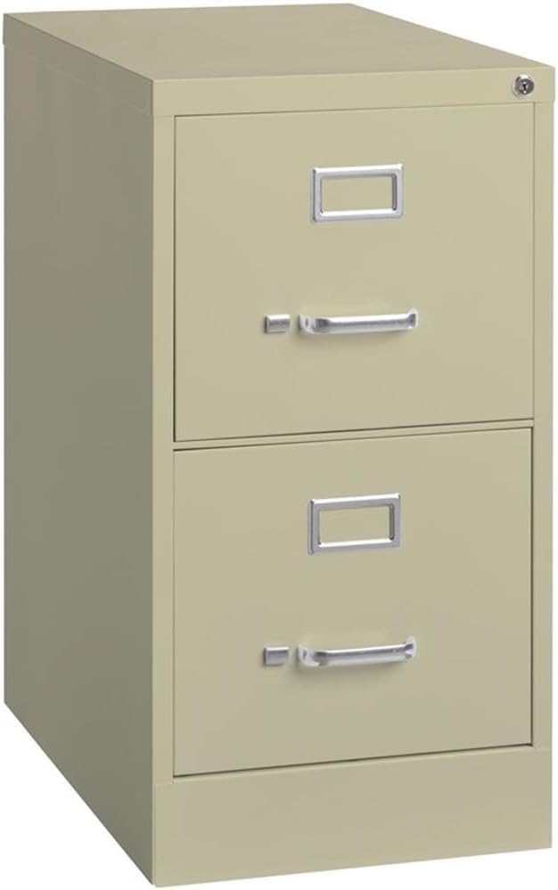Pemberly Row 2 Drawers 28.38" Vertical Beige Metal Filing Cabinet Lockable by PEMBERLYROW
